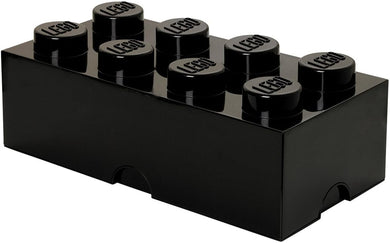 40040633 Brick 8 Knobs Large Stackable Storage Box Black