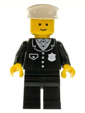 COP001 Police - Suit with 4 Buttons, Black Legs, White Hat