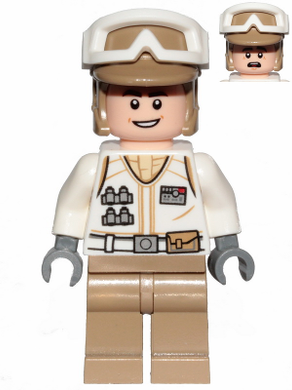 SW1016 Hoth Rebel Trooper White Uniform, Dark Tan Legs (Open Mouth Smile)