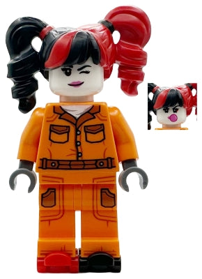 SH1080 Harley Quinn - Prison Jumpsuit, Side Pockets, Pigtails