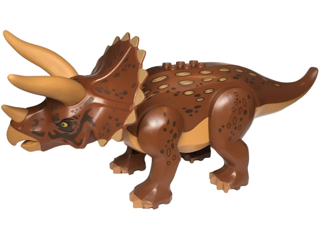 TRICERA08 Dinosaur Triceratops with Reddish Brown Back