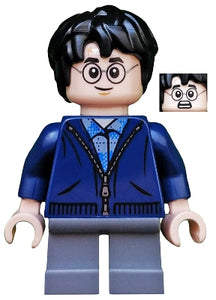 HP153 Harry Potter - Dark Blue Zip Up, Dark Bluish Gray Short Legs