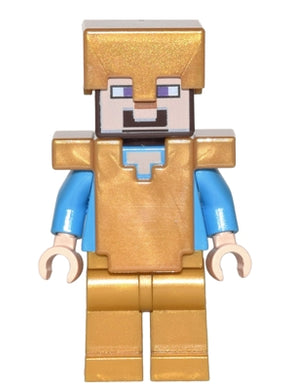 MIN031 Steve (Light Nougat) - Pearl Gold Legs, Helmet and Armor
