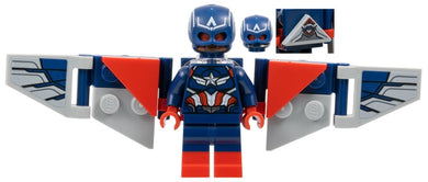 SH1003s Captain America (Sam Wilson) - Dark Blue Suit, Backpack and Wings with Stickers