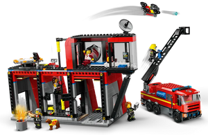 60414 Fire Station with Fire Truck