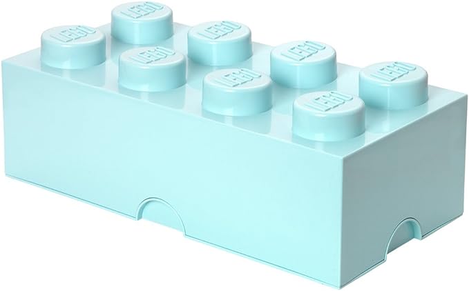 40040642 Brick 8 Knobs Large Stackable Storage Box Aqua