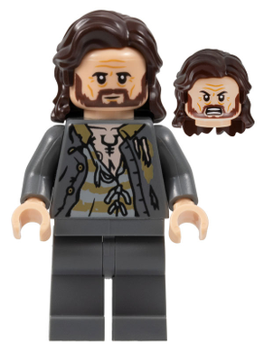 HP352 Sirius Black - Dark Brown Hair, Dark Bluish Gray Jacket