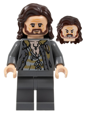 HP352 Sirius Black - Dark Brown Hair, Dark Bluish Gray Jacket