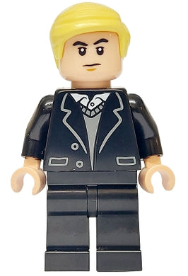 HP532 Draco Malfoy - Black Suit, Dark Bluish Gray Sweater