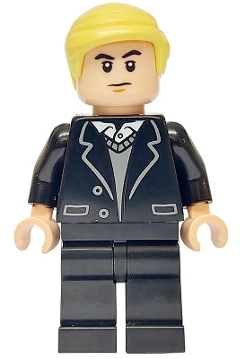 HP532 Draco Malfoy - Black Suit, Dark Bluish Gray Sweater