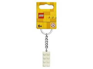 854084 2 x 4 Brick - Iridescent White Key Chain