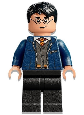 HP346 Harry Potter - Dark Blue Open Jacket over Gryffindor Cardigan Sweater