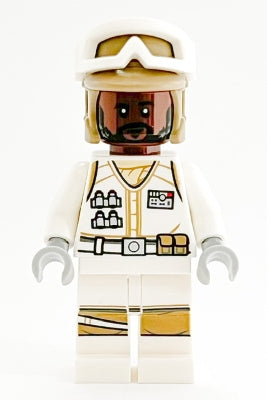 SW1186 Hoth Rebel Trooper White Uniform, Dark Tan Helmet, Reddish Brown Head