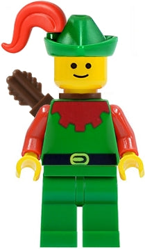 CAS323 Forestman - Red, Green Hat, Red Plume, Quiver