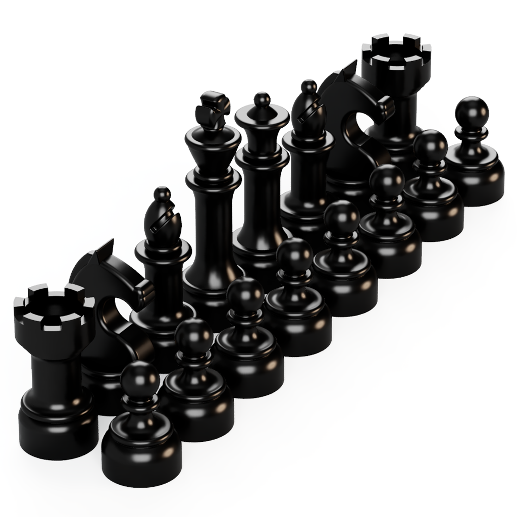 Brick Mini Chess Pieces Black