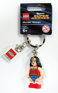853433 Wonder Woman Key Chain with Lego Logo Tile