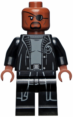 SH585a Nick Fury - Gray Sweater and Black Trench Coat, Shirt Tail