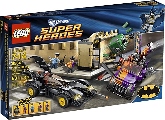 6864 Batmobile and The Two-Face Chase (Retired) (Certified Complete)