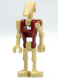 SW0096 Battle Droid Security with Straight Arm and Dark Red Torso
