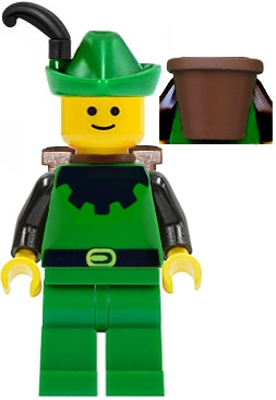 CAS131a Forestman - Black, Green Hat, Black Feather