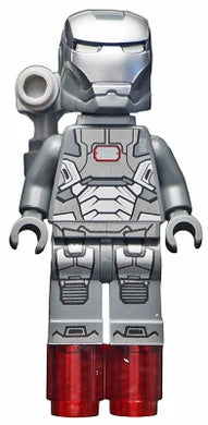 SH066 War Machine - Dark Bluish Gray and Silver Armor with Backpack