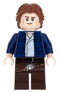 SW0879 Han Solo, Dark Brown Legs with Holster Pattern, Dark Blue Jacket, Wavy Hair