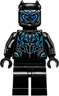 SH478 Black Panther, Claw Necklace, Metallic Light Blue Highlights