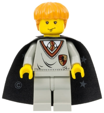 HP007 Ron Weasley, Gryffindor Shield Torso, Black Cape with Stars